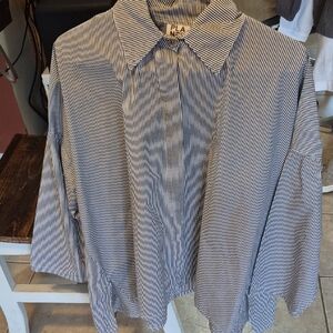 Elegant Navy Striped Button Down Shirt